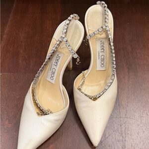 Jimmy Choo Cream Embellished Heels